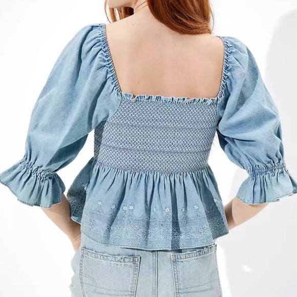 AE Smocked Embroidered Blouse - Picture 3 of 6